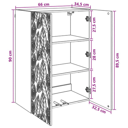 vidaXL Wall-Mounted Cabinet 66 x 34.5 x 90 cm Engineered Wood