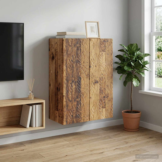 vidaXL Wall-Mounted Cabinet Old Wood 66 x 34.5 x 90 cm Engineered Wood