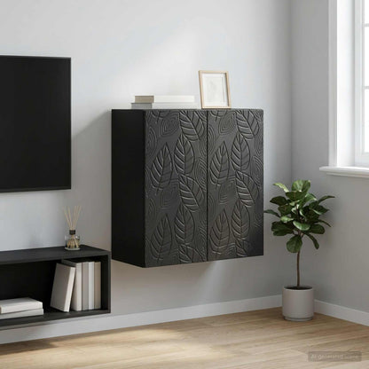 vidaXL Wall-Mounted Cabinet Black 59 x 31 x 60 cm Engineered Wood
