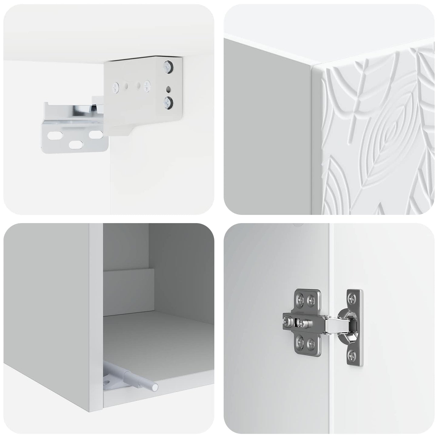 vidaXL Wall-Mounted Cabinet White 33 x 34.5 x 90 cm Engineered Wood