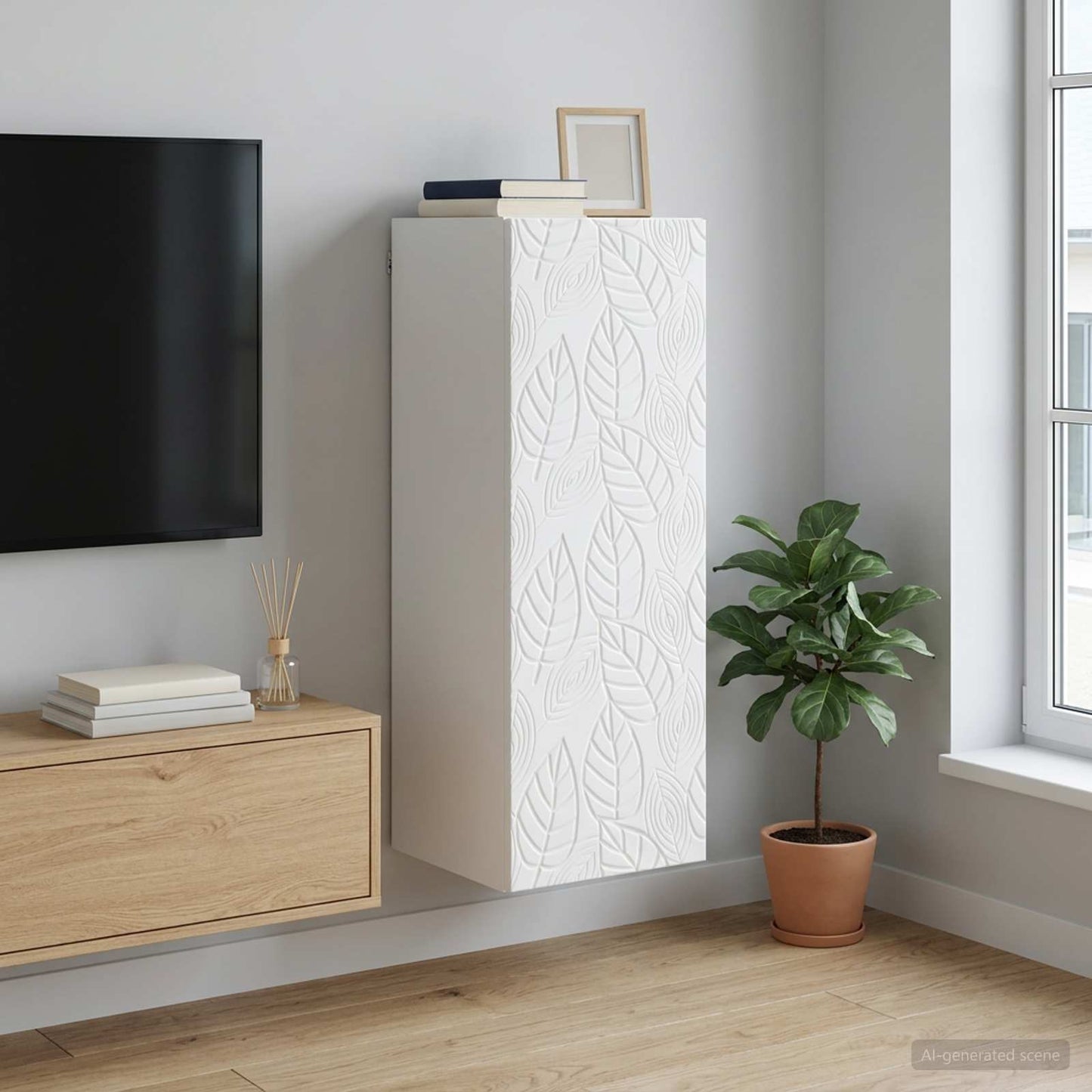 vidaXL Wall-Mounted Cabinet White 33 x 34.5 x 90 cm Engineered Wood