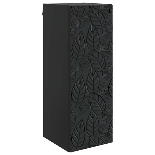 vidaXL Wall-Mounted Cabinet Black 33 x 34.5 x 90 cm Engineered Wood