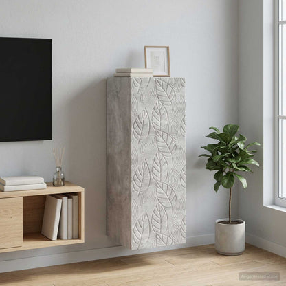 vidaXL Wall-Mounted Cabinet Concrete Grey 33 x 34.5 x 90 cm