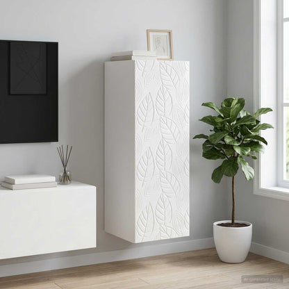 vidaXL Wall-Mounted Cabinet High Gloss White 33 x 34.5 x 90 cm