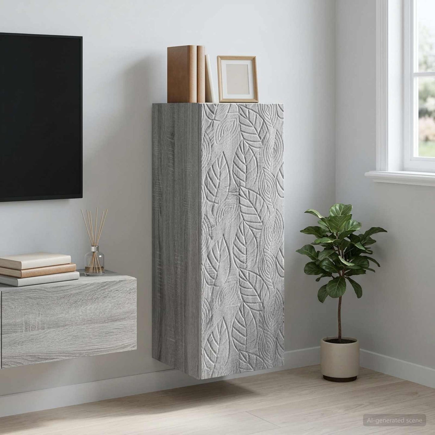 vidaXL Wall-Mounted Cabinet 33 x 34.5 x 90 cm Engineered Wood