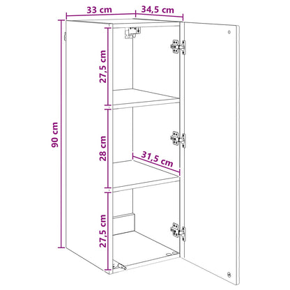 vidaXL Wall-Mounted Cabinet 33 x 34.5 x 90 cm Engineered Wood