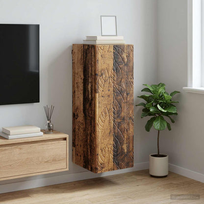 vidaXL Wall-Mounted Cabinet Old Wood 33 x 34.5 x 90 cm Engineered Wood
