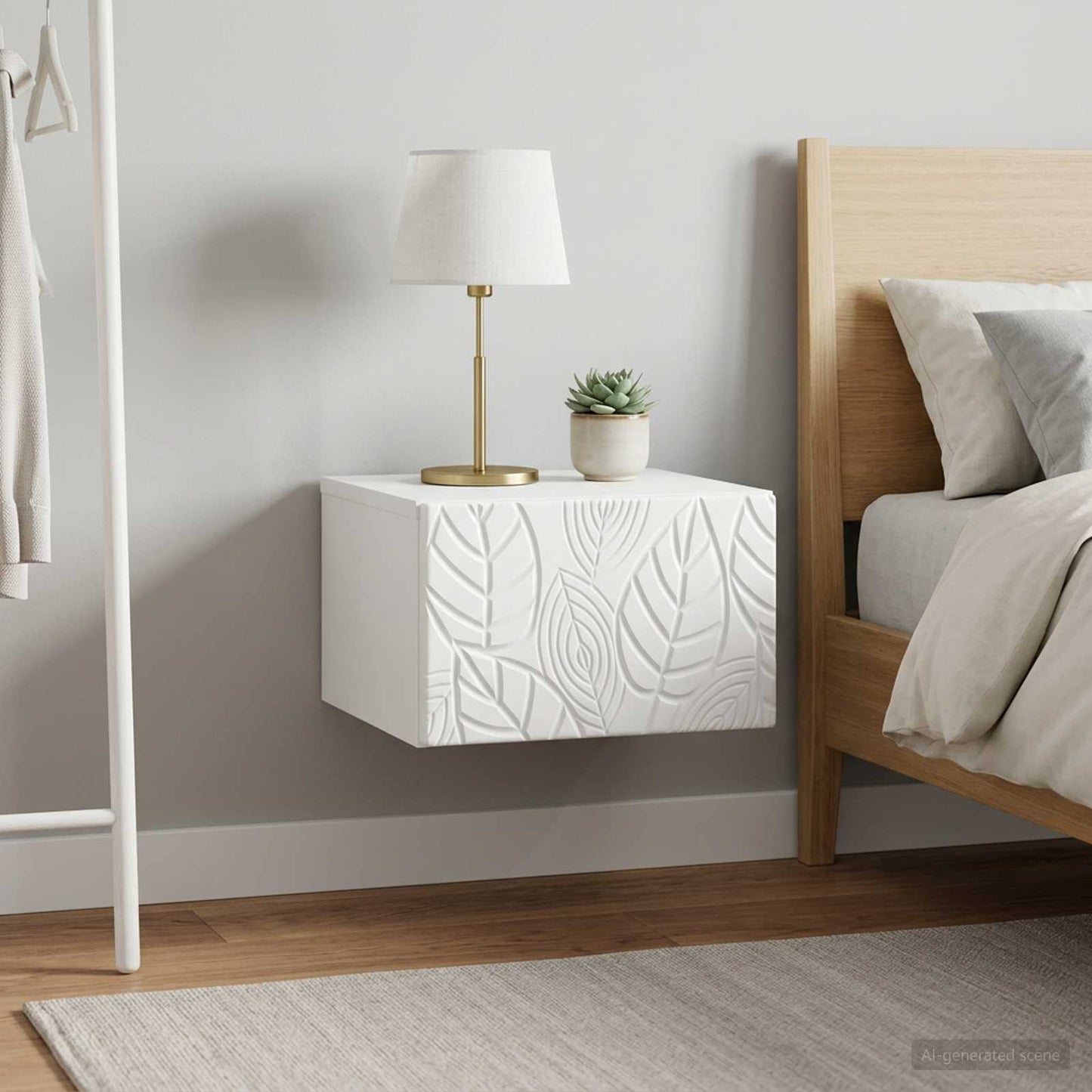 vidaXL Wall-Mounted Side Table 2 pcs White 34.5 x 33 x 20 cm