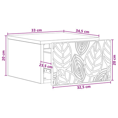 vidaXL Wall-Mounted Side Table 2 pcs White 34.5 x 33 x 20 cm