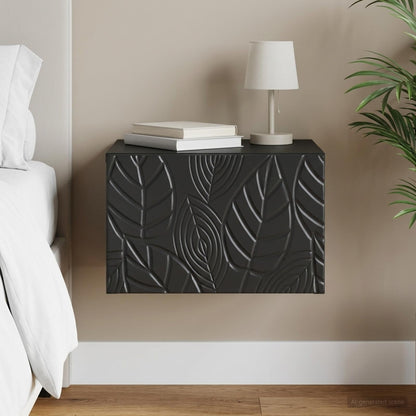 vidaXL Wall-Mounted Side Table Black 34.5 x 33 x 20 cm Engineered Wood