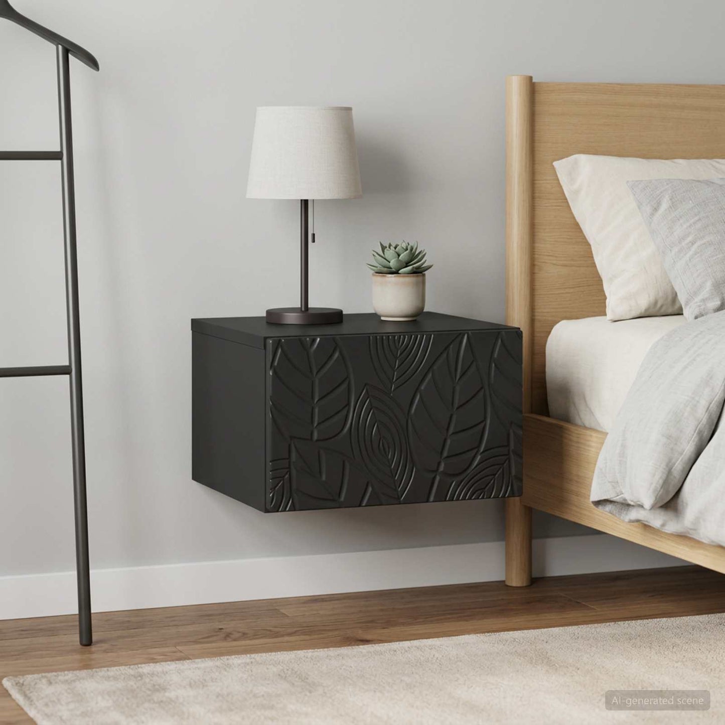 vidaXL Wall-Mounted Side Table 2 pcs Black 34.5 x 33 x 20 cm