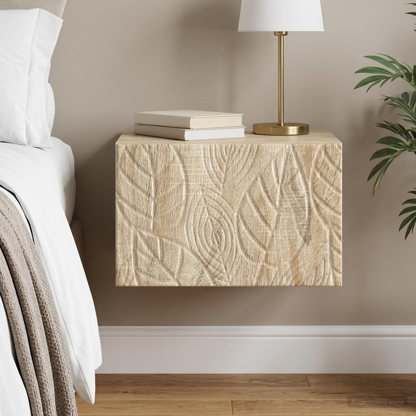 vidaXL Wall-Mounted Side Table Sonoma Oak 34.5 x 33 x 20 cm