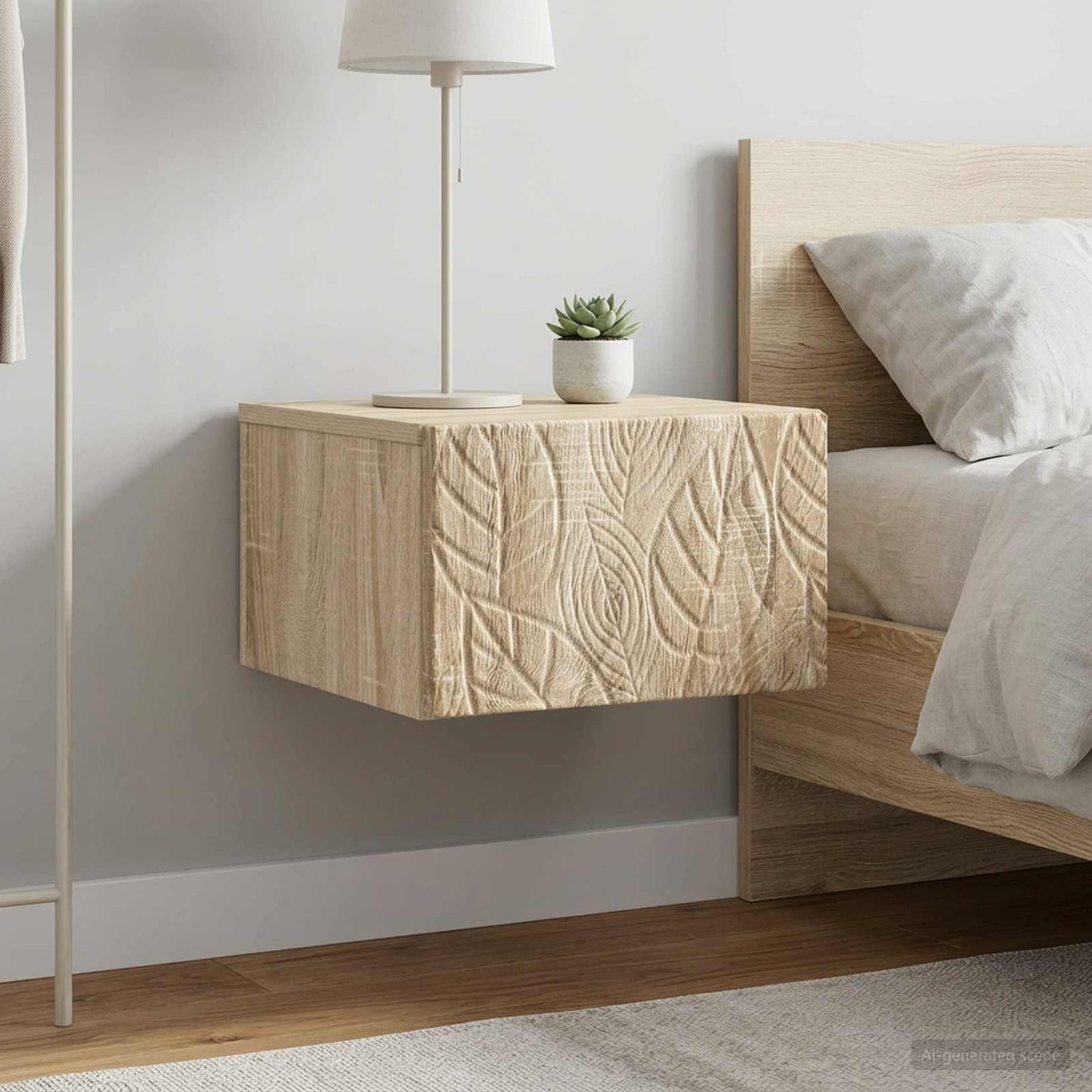 vidaXL Wall-Mounted Side Table 2 pcs Sonoma Oak 34.5 x 33 x 20 cm