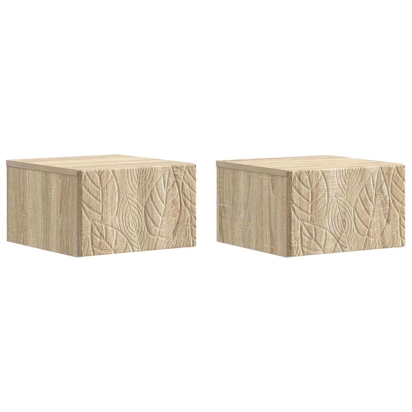 vidaXL Wall-Mounted Side Table 2 pcs Sonoma Oak 34.5 x 33 x 20 cm