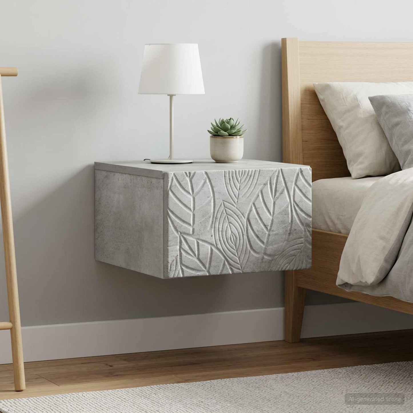 vidaXL Wall-Mounted Side Table 2 pcs Concrete Grey 34.5 x 33 x 20 cm