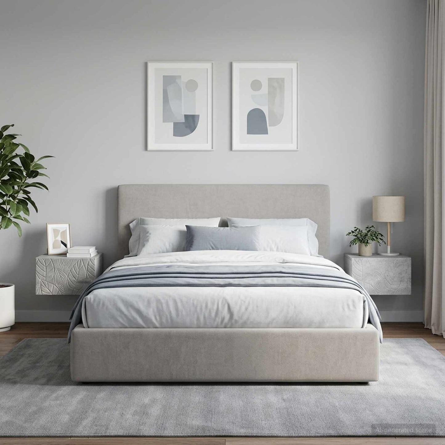 vidaXL Wall-Mounted Side Table 2 pcs Concrete Grey 34.5 x 33 x 20 cm