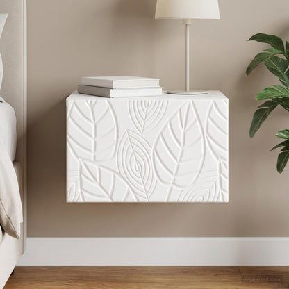 vidaXL Wall-Mounted Side Table High Gloss White 34.5 x 33 x 20 cm