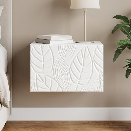 vidaXL Wall-Mounted Side Table High Gloss White 34.5 x 33 x 20 cm