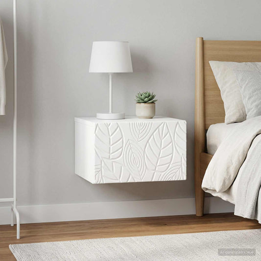 vidaXL Wall-Mounted Side Table 2 pcs High Gloss White