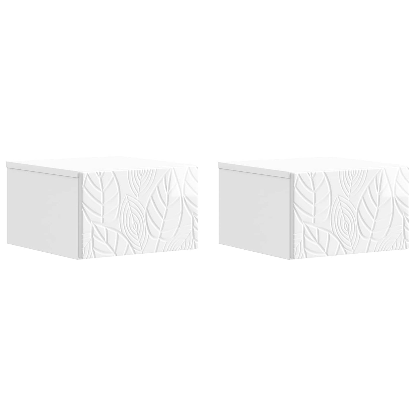 vidaXL Wall-Mounted Side Table 2 pcs High Gloss White