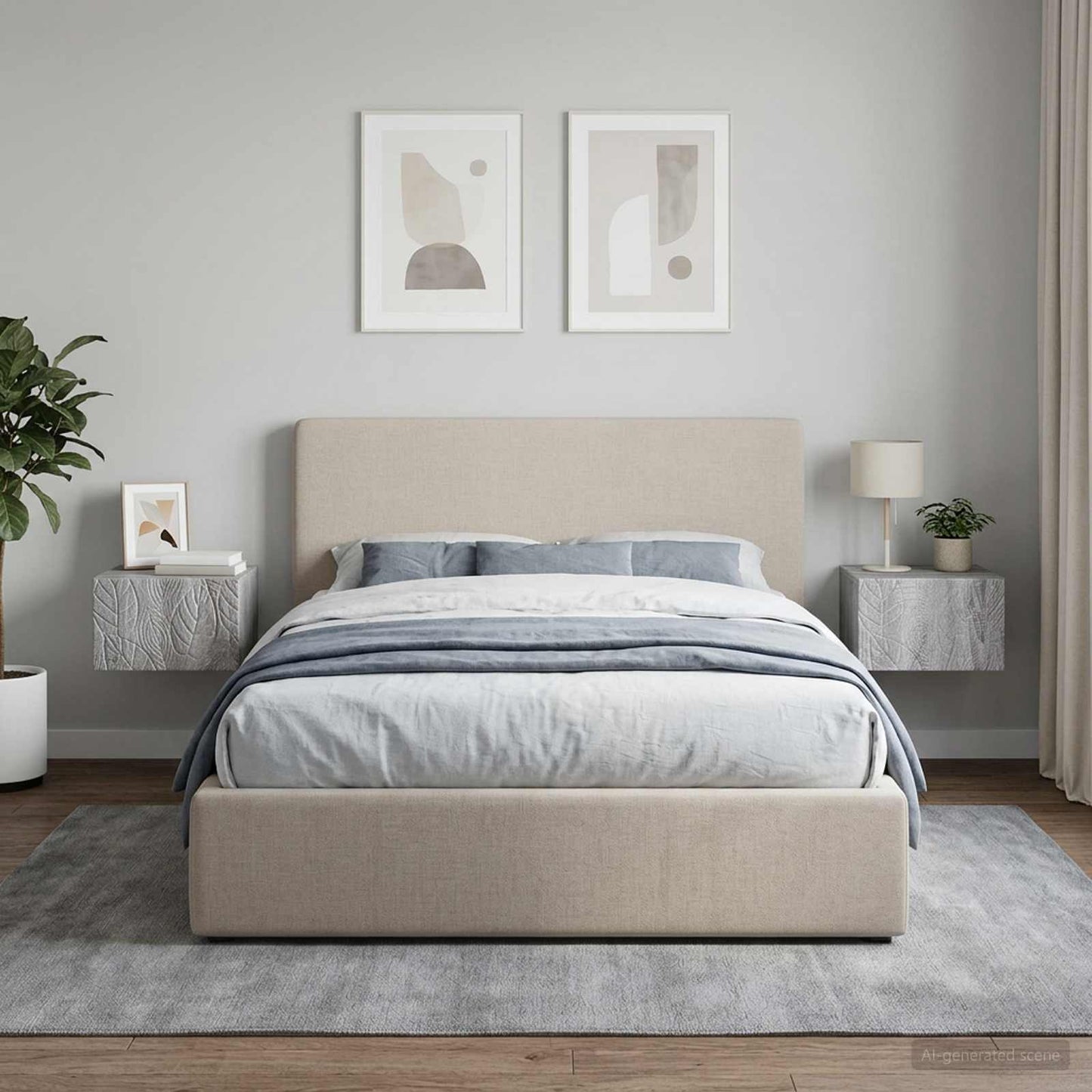 vidaXL Wall-Mounted Side Table 2 pcs Grey Sonoma 34.5 x 33 x 20 cm