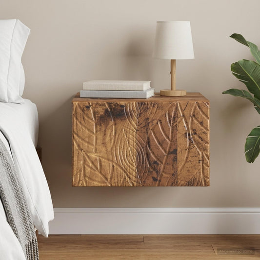 vidaXL Wall-Mounted Side Table Old Wood 34.5 x 33 x 20 cm