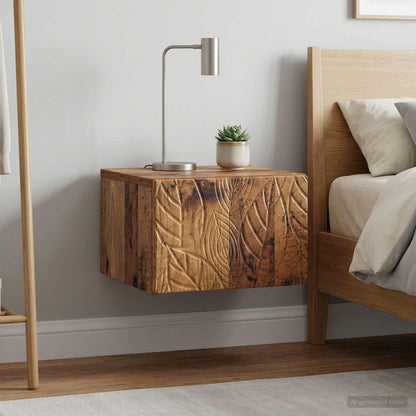 vidaXL Wall-Mounted Side Table 2 pcs Old Wood 34.5 x 33 x 20 cm