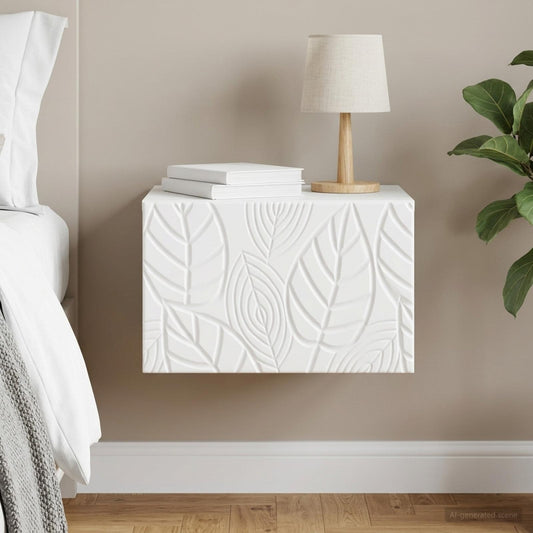 vidaXL Wall-Mounted Bedside Cabinet White 49 x 34.5 x 20 cm