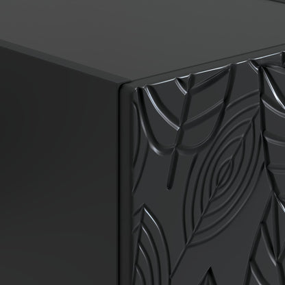 vidaXL Wall-Mounted Bedside Cabinet 2 pcs Black 49 x 34.5 x 20 cm