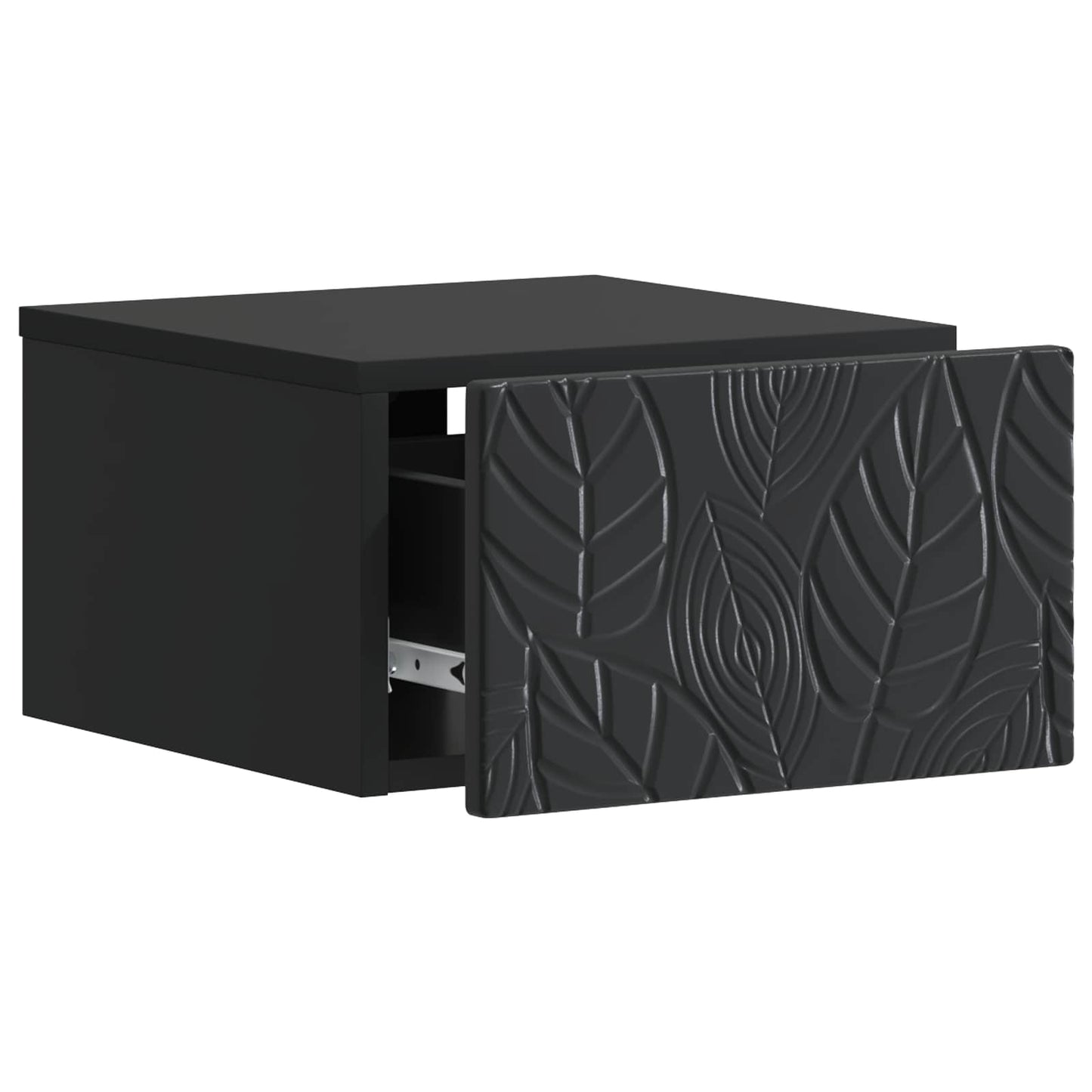 vidaXL Wall-Mounted Bedside Cabinet 2 pcs Black 49 x 34.5 x 20 cm