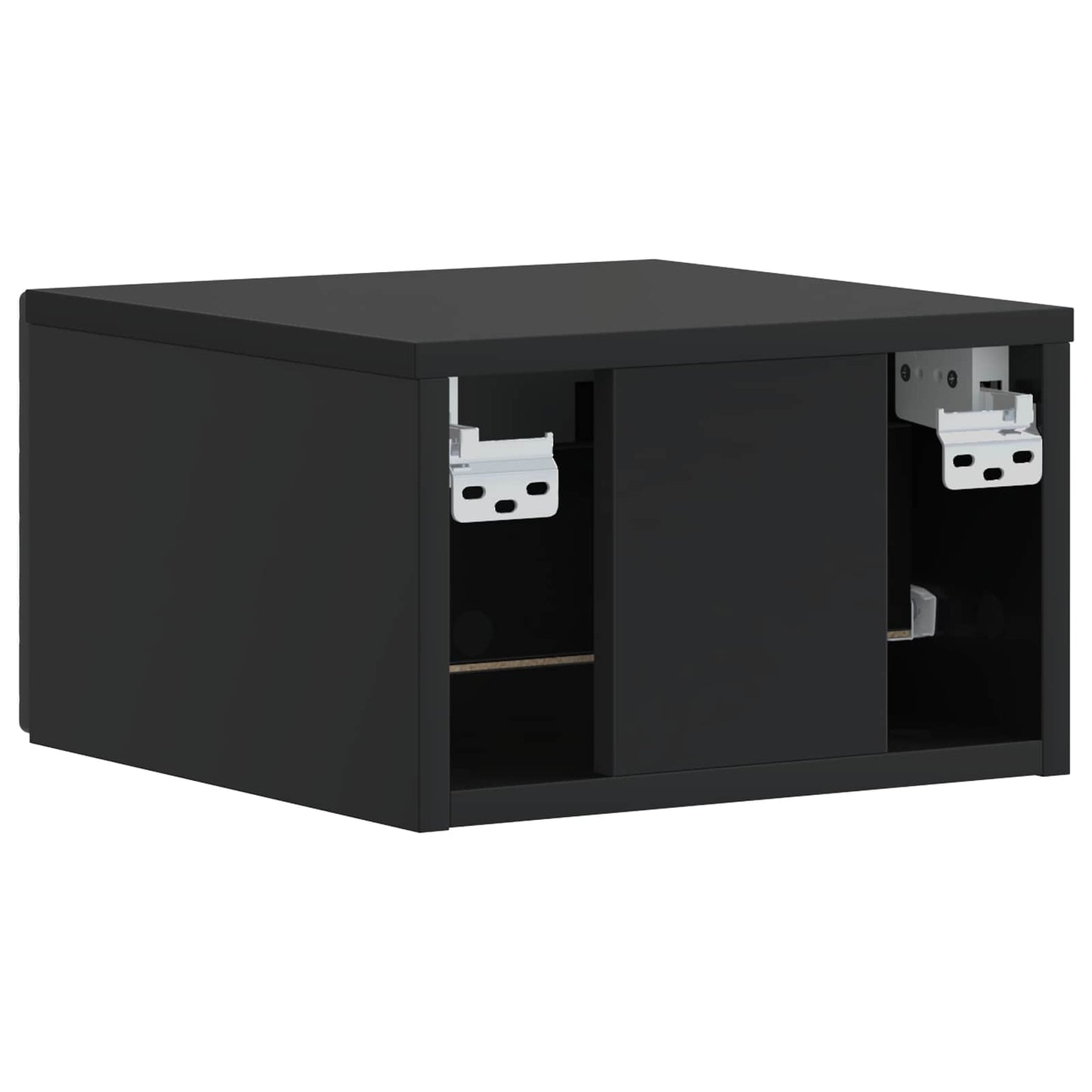 vidaXL Wall-Mounted Bedside Cabinet 2 pcs Black 49 x 34.5 x 20 cm
