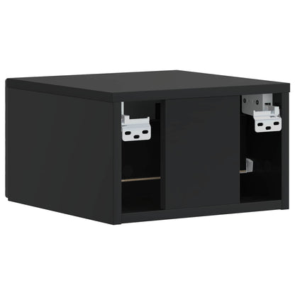 vidaXL Wall-Mounted Bedside Cabinet 2 pcs Black 49 x 34.5 x 20 cm