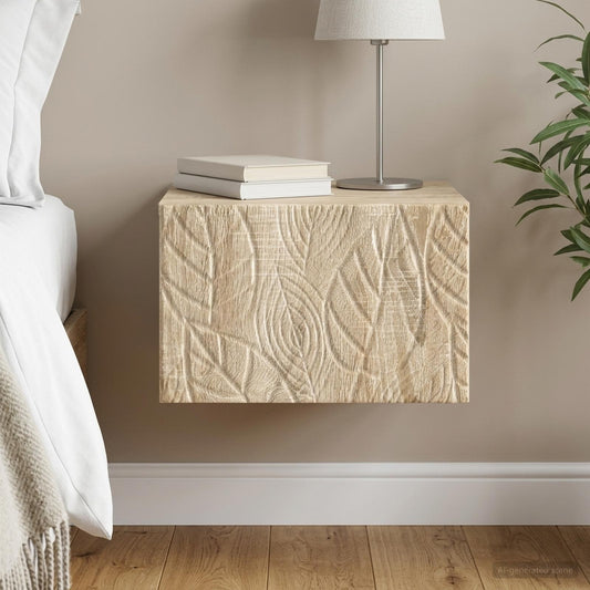 vidaXL Wall-Mounted Bedside Cabinet Sonoma Oak 49 x 34.5 x 20 cm