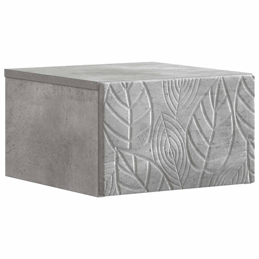 vidaXL Wall-Mounted Bedside Cabinet Concrete Grey 49 x 34.5 x 20 cm