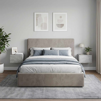 vidaXL Wall-Mounted Bedside Cabinet 2 pcs Concrete Grey