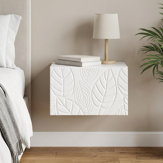 vidaXL Wall-Mounted Bedside Cabinet High Gloss White 49 x 34.5 x 20 cm