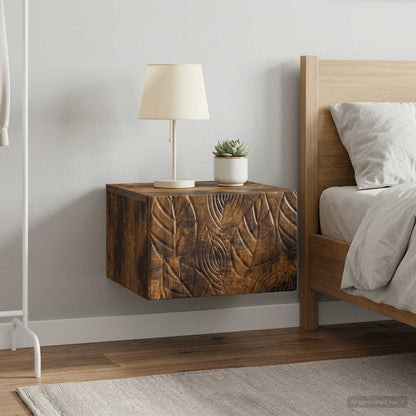 vidaXL Wall-Mounted Bedside Cabinet 2 pcs Smoked Oak 49 x 34.5 x 20 cm