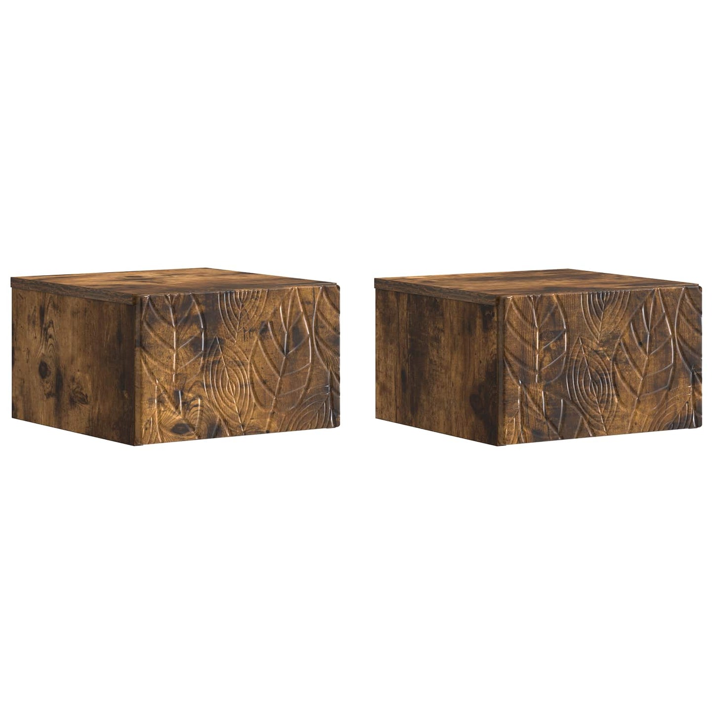 vidaXL Wall-Mounted Bedside Cabinet 2 pcs Smoked Oak 49 x 34.5 x 20 cm