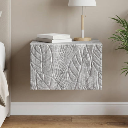 vidaXL Wall-Mounted Bedside Cabinet Grey Sonoma 49 x 34.5 x 20 cm