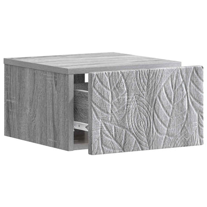 vidaXL Wall-Mounted Bedside Cabinet Grey Sonoma 49 x 34.5 x 20 cm
