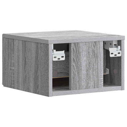 vidaXL Wall-Mounted Bedside Cabinet Grey Sonoma 49 x 34.5 x 20 cm