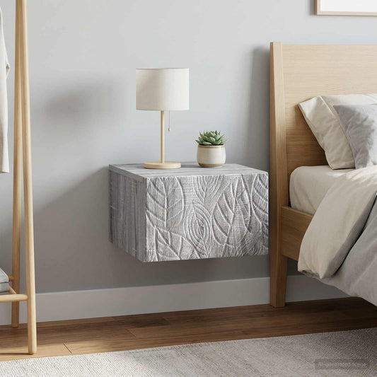 vidaXL Wall-Mounted Bedside Cabinet 2 pcs Grey Sonoma