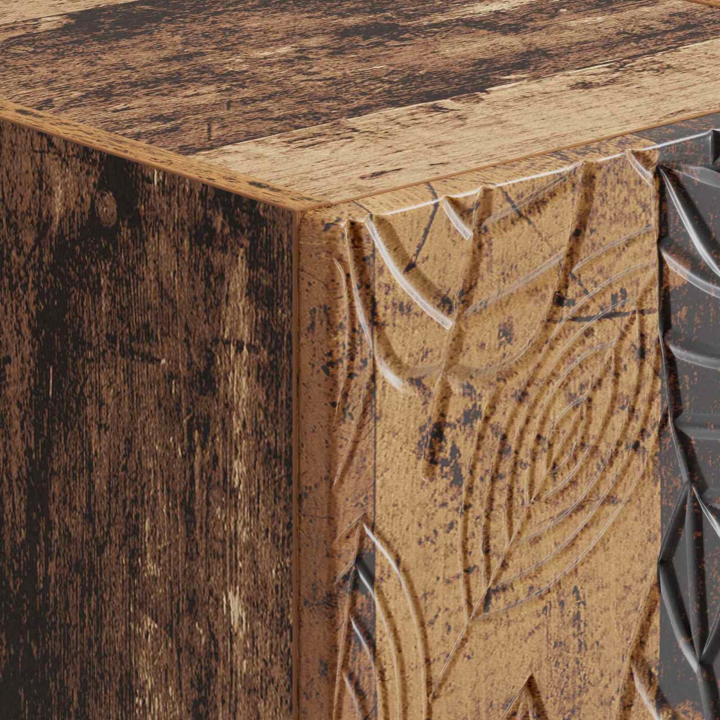 vidaXL Wall-Mounted Bedside Cabinet Old Wood 49 x 34.5 x 20 cm