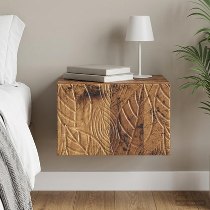 vidaXL Wall-Mounted Bedside Cabinet Old Wood 49 x 34.5 x 20 cm