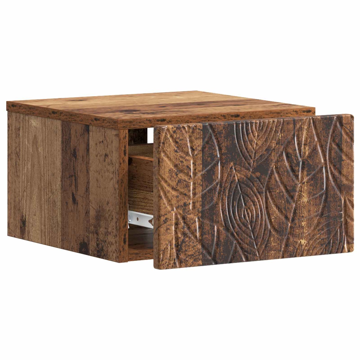 vidaXL Wall-Mounted Bedside Cabinet Old Wood 49 x 34.5 x 20 cm