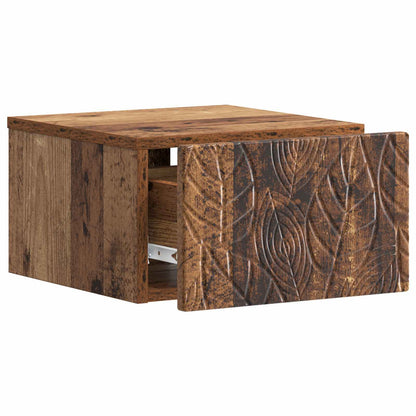 vidaXL Wall-Mounted Bedside Cabinet Old Wood 49 x 34.5 x 20 cm