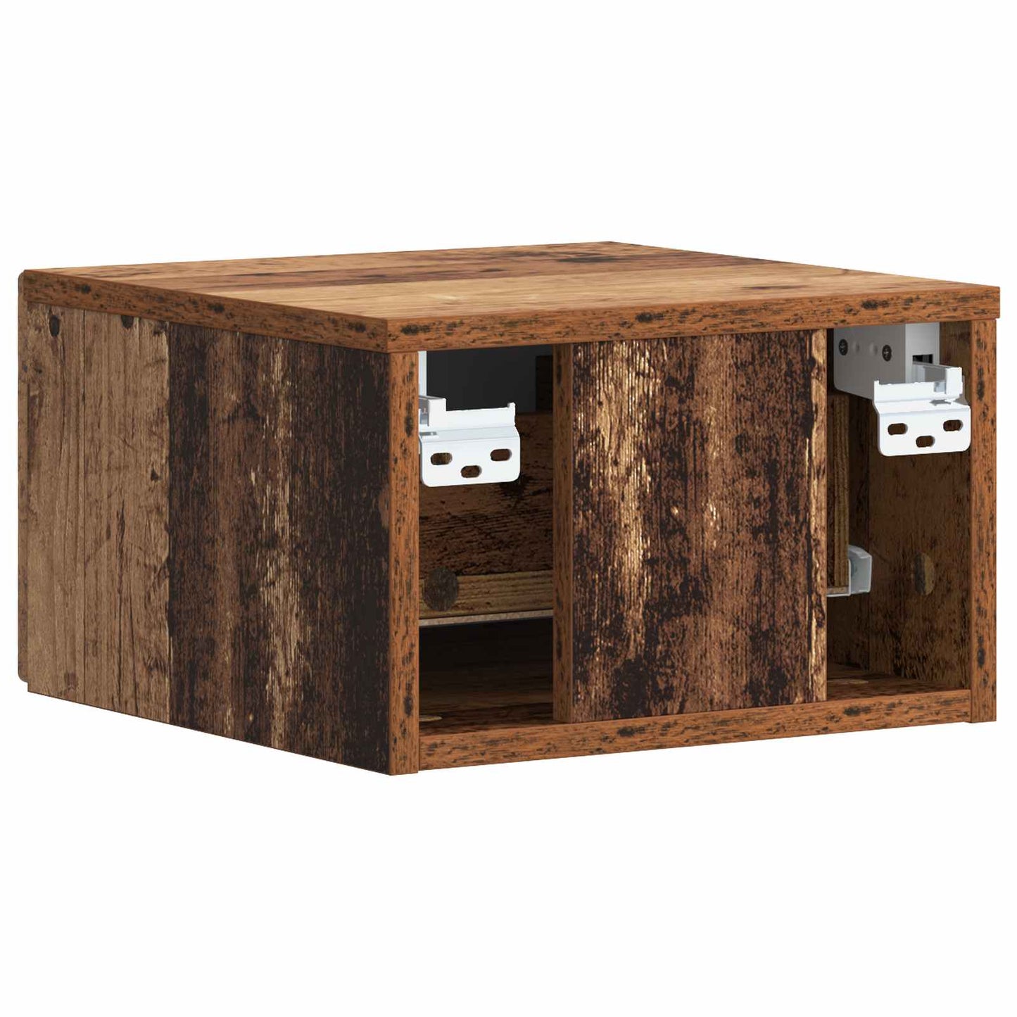 vidaXL Wall-Mounted Bedside Cabinet Old Wood 49 x 34.5 x 20 cm