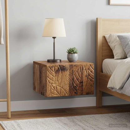 vidaXL Wall-Mounted Bedside Cabinet 2 pcs Old Wood 49 x 34.5 x 20 cm