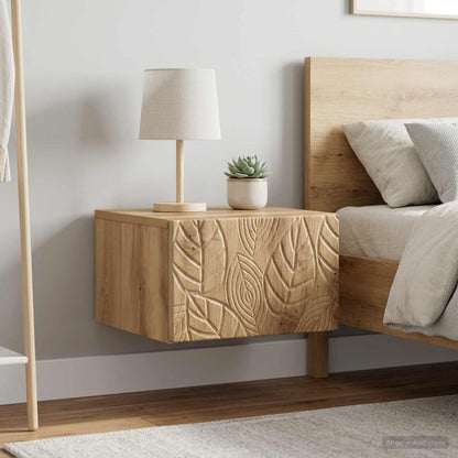 vidaXL Wall-Mounted Bedside Cabinet 2 pcs Artisan Oak
