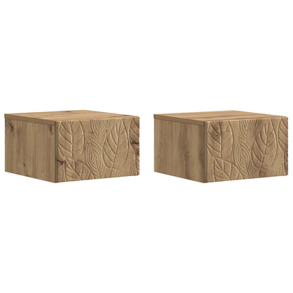 vidaXL Wall-Mounted Bedside Cabinet 2 pcs Artisan Oak
